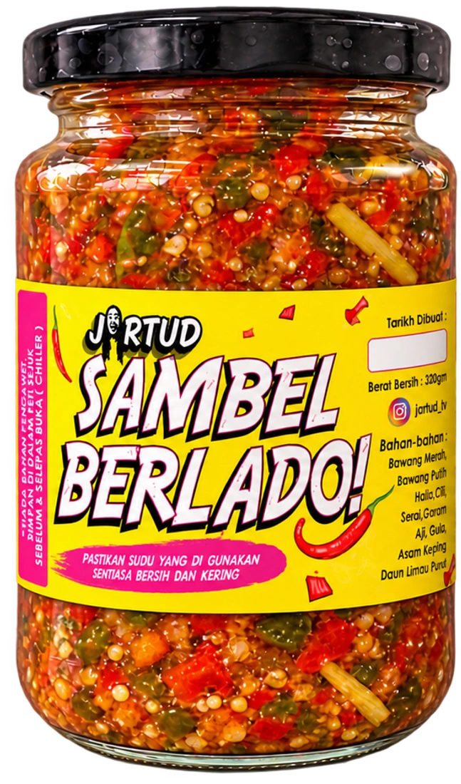 Sambel Berlado, balang besar berlabel kuning