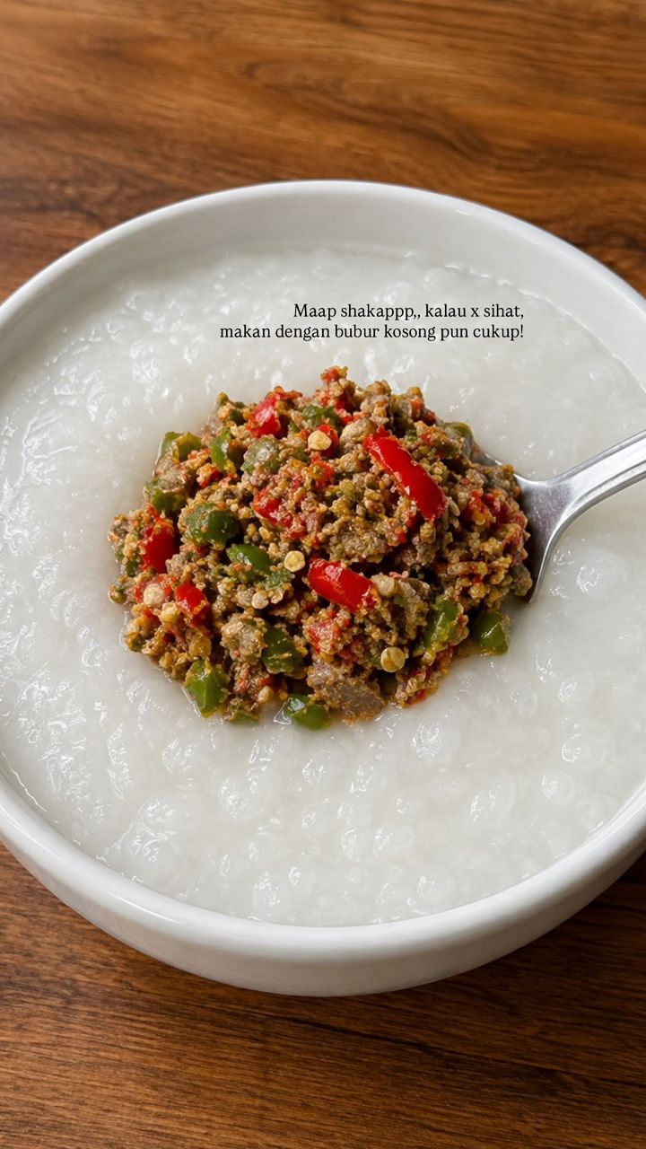 Bubur nasi bersama Sambel Ketuk Jowo