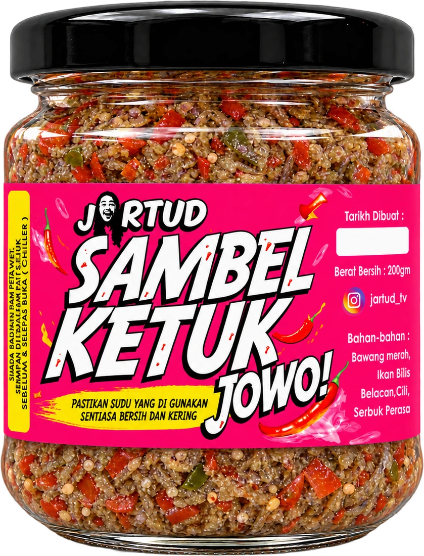 Sambel Ketuk Jowo dengan label pink baharu
