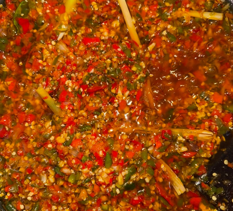 Tekstur sebenar Sambel Berlado
